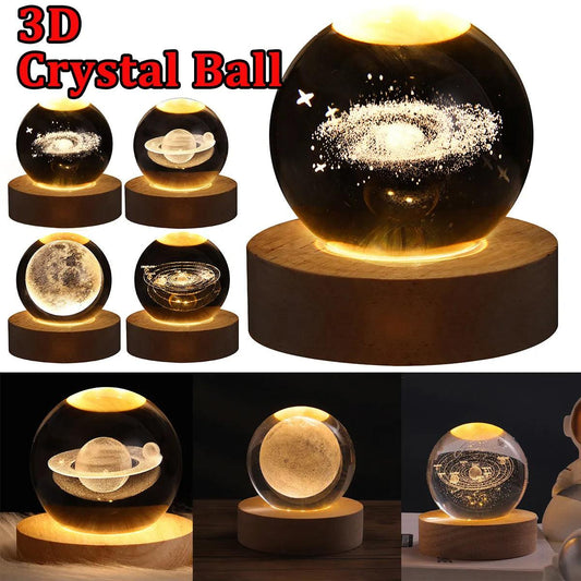 LED Night Light Galaxy Crystal Ball Table Lamp - Crazyshopy